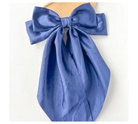 Hrlace Large Bow Hair Clips Women's Hair Bow Hair Clip with Long Tail French Hair Pin Plain Soft Silky Satin Bow Hair Accessories for Women Girls Navy Blue