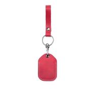 Hrlace Leather Access Card Holder RFID Key Fob NFC Smart Key Tag Protective Case Card RFID Pod ID Card Protective Cover General Access Card Case Leather Key Chain Short Pomegranate Red