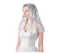 Hrlace Mantilla Veil Lace Church Catholic Church Veil Vintage Mass Veil Chapel Veil Headpiece Lace Veil for Bride Wedding Evening Prom Party Costume White 88 x 58 cm