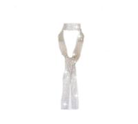 Hrlace Metal Sequin Scarf Shiny Neckerchief Wrap Long Chain Tie Scarves 70s Glitter Thin Women's Scarf Diamond Silencer for Wedding Carnival Party Costume Accessories, Silver 2#, One Size
