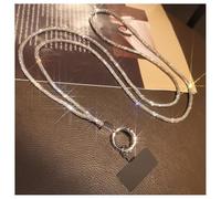 Hrlace Mobile Phone Lanyard Universal Rhinestone Mobile Phone Chain Wrist Strap Glitter Rhinestone Crystal Phone Lanyard for Hanging Mobile Phone Strap Wrist Strap Lanyard with Patch for All