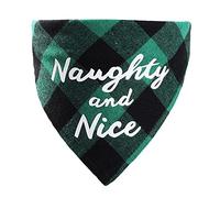 Hrlace Pack of 1 Dog Christmas Bandanas Classic Plaid Pet Scarf Merry Christmas Triangle Bib Cotton Dog Bandanas for Small Large Medium Dogs and Cats Green 3 M