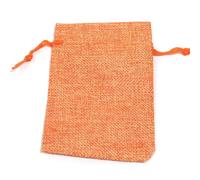 Hrlace Pack of 10 Jute Bags Colourful Natural Bags with Drawstring Jute Bag Party Gift Bag Hessian Bag Linen Bags for Advent Calendar Jewellery Party Favours Orange 17 x 23 cm