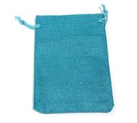 Hrlace Pack of 10 Jute Bags Colourful Natural Bags with Drawstring Jute Bag Party Gift Bag Hessian Bag Linen Bags for Advent Calendar Jewellery Guest Gifts Peacock Blue 7 x 9 cm