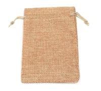 Hrlace Pack of 10 Jute Bags Colourful Natural Bags with Drawstring Jute Bag Party Gift Bag Hessian Bag Linen Bags for Advent Calendar Jewellery Party Favours Dark Linen 9 x 12 cm