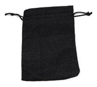 Hrlace Pack of 10 Jute Bags Colourful Natural Bags with Drawstring Jute Bag Party Gift Bag Hessian Bag Linen Bags for Advent Calendar Jewellery Party Favours Black 13 x 18 cm