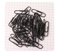 Hrlace Pack of 100 Paper Clips, 28 mm, Coloured Metal Paper Clips, Plastic Coated Small Paper Clips, Durable and Rust-Resistant Paper Clips for Papers, School and Office Supplies, Black