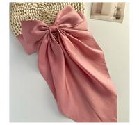 Hrlace Pack of 2 Bow Hair Clips French Hair Clip with Large Bow Soft Satin Hair Bow Hair Pin Bow Knot Clips Elegant Hair Accessories for Women Ladies Girls Korean Pink