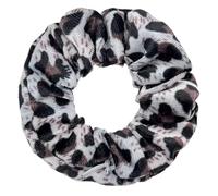 Hrlace Pack of 2 Leopard Hair Bobbles with Zip, Women's Velvet Hair Bobbles with Money Hiding Place, Elastic Hair Band, Soft Scrunchies, Travel Gadgets Hair Accessories for Women and Girls, Grey