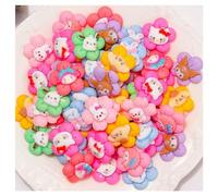 Hrlace Pack of 30 Assorted Slime Pendants Cartoon Animals Charms Cute Candy Resin Flat Back Cute Sets 3D Micro Landscape Ornaments for DIY Crafts Scrapbooking Decoration 4# 30pcs
