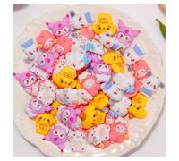 Hrlace Pack of 30 Assorted Slime Pendants Cartoon Animals Charms Cute Candy Resin Flat Back Cute Sets 3D Micro Landscape Ornaments for DIY Crafts Scrapbooking Decoration 9# 30pcs