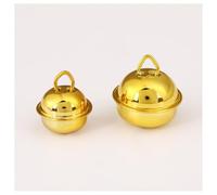 Hrlace Pack of 30 Mini Bells Christmas Bells Colourful Bells for Crafts Small Bells with Eyelet Jingle Bells for DIY Gift Packaging Key Ring Christmas Decoration Gold #1 22 mm