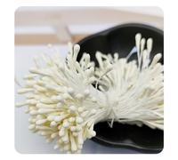 Hrlace Pack of 380 Flower Stamens Artificial 2 mm Double Heads Handmade Flowers Craft Flowers Artificial Flower Stamp for Crafts Home Craft Decor Wedding Decoration Multicoloured Beige