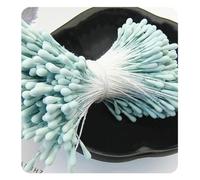 Hrlace Pack of 380 Flower Stamens Artificial 2 mm Double Heads Handmade Flowers Craft Flowers Artificial Flower Stamp for Crafts Home Craft Decor Wedding Decoration Multicoloured Aqua Blue