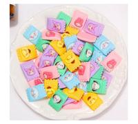 Hrlace Pack of 50 Assorted Slime Pendants Cartoon Animals Charms Cute Candy Resin Flat Back Cute Sets 3D Micro Landscape Ornaments for DIY Crafts Scrapbooking Decoration 6# 50pcs