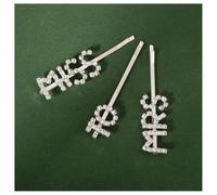 Hrlace Rhinestone Letter Hair Clip Crystal Hair Pins Bridal Hair Clip Diamond Hair Clips Glitter Rhinestone Bobby Pins Metal Hair Accessories for Women Girls Wedding Party 9#MISS&TO&MRS