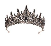 Hrlace Tiara Crystal Crown Rhinestone Crystal Tiara Wedding Crown Bridal Rhinestone Crown Princess Queen Tiara Hair Accessories for Prom Birthday Wedding Party Women Girls Gold Black