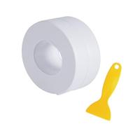 HRLORK 1 Pcs Bath Sealant Strip 2.2cm*11FT Self Adhesive Sealing Tape Caulk Sealing Waterproof Tape for Garden Bathroom Kitchen with Sealant Tool- White