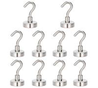 HRLORK 10 Pcs Magnetic Hooks 22Lbs Strong Magnetic Hooks for Cruise Heavy Duty Magnets with Hook for Home and Workplace Hanging Tool, Toolbox, Grill