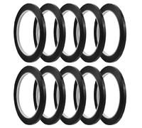 HRLORK 10 Pcs Whiteboard Tape Grid Marking Tape 3mm*66m Thin Black Tape Self Adhesive White Board Tape Lines for Office Work Presentations and Artwork