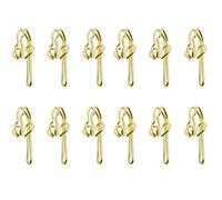 HRLORK 100 Pack Curtain Hooks Gold Metal Curtain Hooks Drapery Hooks for Curtain of Window Study Bedroom Livingroom