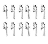 HRLORK 100 Pack Curtain Hooks Silver Metal Curtain Hooks Drapery Hooks for Curtain of Window Study Bedroom Livingroom