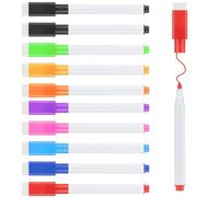 HRLORK 10pcs Mini Whiteboard Pens 9 Colours Magnetic Erasable Markers