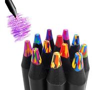 HRLORK 12 Multicolour Rainbow Pencils，Drawing Pencils for Kids Arts and Crafts Party Bag Fillers ，Birthday Gifts for 4-12 Year Old Girls Creative Colouring Set for Children and Teens