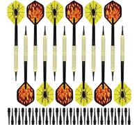 HRLORK 12 Packs Darts Set Plastic Soft Tip Darts Flights Black Nylon Darts Shafts