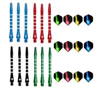 HRLORK 12 Pcs Darts Shafts Darts Flights 45MM Aluminium Shafts Multiple Stems and Flights Metal Stems Professional Accessories with Standard 2BA Thread