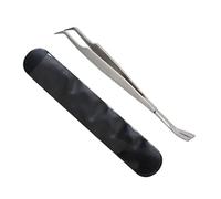 HRLORK 2 in 1 Tick Remover Professional Tick Removal Tool Stainless Steel Tick Remover Tweezers with Leather Bag for Dogs, Cats, Pet and Humans