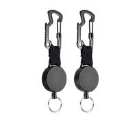 HRLORK 2 PCS Retractable Keychain with Keyring,Extendable Key Lanyard Belt,Keychain Carabiner for Key ID Card Badge Holder
