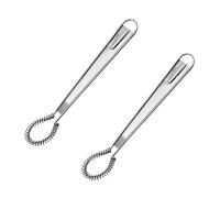 HRLORK 2 Pcs Stainless Steel Egg Whisk Mini Handheld Egg Whisk Beater Set Manual Spring Coil Wire Whisk Blender Small Hand Whisker Egg Stirrer for Kitchen Cooking Baking Mixing Beating