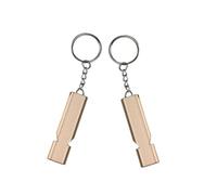 HRLORK 2 Pieces Emergency Whistle Outdoor Survival Safety Whistle Metal Keychain Whistle for Training Pet Camping Hunting Hiking-Silver
