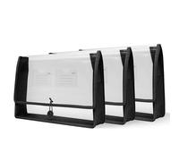 HRLORK 3 Pack File Folder A4 Document Folder Expanding File Organiser with Elastic Closure Portable Plastic Document Pockets for School Office Home- Black