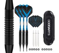 HRLORK 3 Packs Darts Set Professional Darts Set Plastic Soft Tip Darts Aluminum Shafts Darts Stems and Flights with 3 White Spare Shafts and Darts Case- Blue
