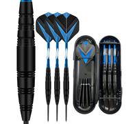 HRLORK 3 Packs Darts Set Professional Darts Set Steel Tip Aluminum Shafts Darts Stems and Flights with 3 Spare Shafts and Darts Case- Blue
