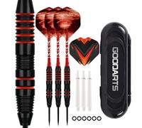 HRLORK 3 Packs Darts Set Professional Darts Set Steel Tip Darts Aluminum Shafts Darts Stems and Flights with 3 White Spare Shafts and Darts Case- Red