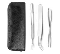 HRLORK 3PCS Premium Tick Remover Tool Set - Stainless Steel Hook Kit with Removal Tweezers & Shovel - Professional Tick Removal for Dogs, Cats & Humans