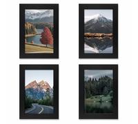 HRLORK 4 Pcs Photo Frames Set 6x4 Inch/10x15cm Picture Frames Black Tabletop/Wall Mount Poster Frame for Portraits, Landscapes
