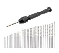 HRLORK 49 Pcs Precision Pin Vise Hobby Drill with Model Twist Mini Hand Drill Pin Vise for Resin Casting Molds Set Tool for Resin Wood Jewelry Making Model Work DIY Craft