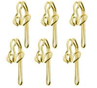 HRLORK 50 Pack Curtain Hooks Gold Metal Curtain Hooks Drapery Hooks for Curtain of Window Study Bedroom Livingroom