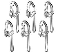 HRLORK 50 Pack Curtain Hooks Silver Metal Hooks Drapery Hook for Curtain of Window Study Bedroom Livingroom
