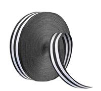 HRLORK 50 Yards Striped Ribbon Grosgrain Fabric Ribbon Red White and Black Candy Cane Craft Wrapping Ribbons Roll for Wraps Embellishments Christmas Party Decoration