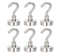 HRLORK 6 Pcs Magnetic Hooks Strong Magnetic Hooks for Cruise Heavy Duty Magnets with Hook for Home and Workplace Hanging Tool, Toolbox, Grill