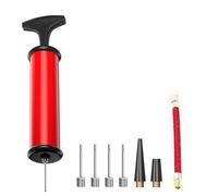 HRLORK 9 Pcs Football Pump Ball Pump with Needle Stainless Ball Inflation Portable Inflating Needle Valve Adapter for Football Basketball Volleyball Balloon-Red