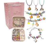 HRLORK Bracelet Making Kit Jewellery Making Kit 66 Pcs DIY Beads with Box Teenage Girls Gifts Birthday Presents Friendship Bracelets Arts Crafts for Kids