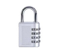 HRLORK Combination Padlock 1 Packs School Locker Lock Outdoor Weatherproof Digit Padlock Resettable Code Lock Silver