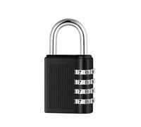 HRLORK Combination Padlock 1 Packs School Locker Lock Outdoor Weatherproof Digit Padlock Resettable Code Lock Black