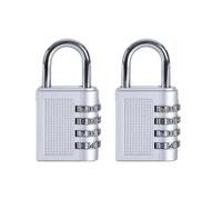 HRLORK Combination Padlock 2 Packs School Locker Lock Outdoor Weatherproof Digit Padlock Resettable Code Lock Silver